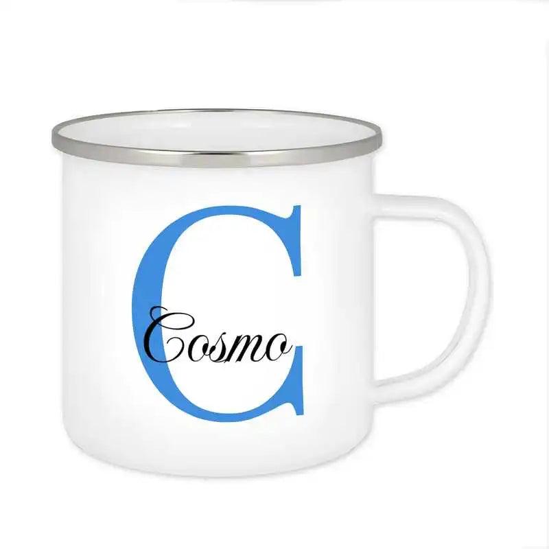 Emaille Tasse mit Namen | Motiv 3 | Cosmo - Druckerino