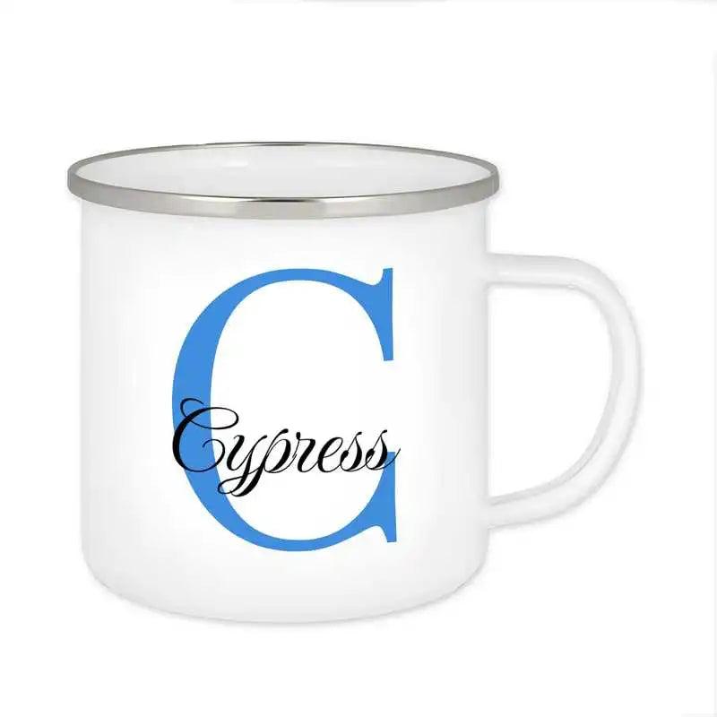 Emaille Tasse mit Namen | Motiv 3 | Cypress - Druckerino