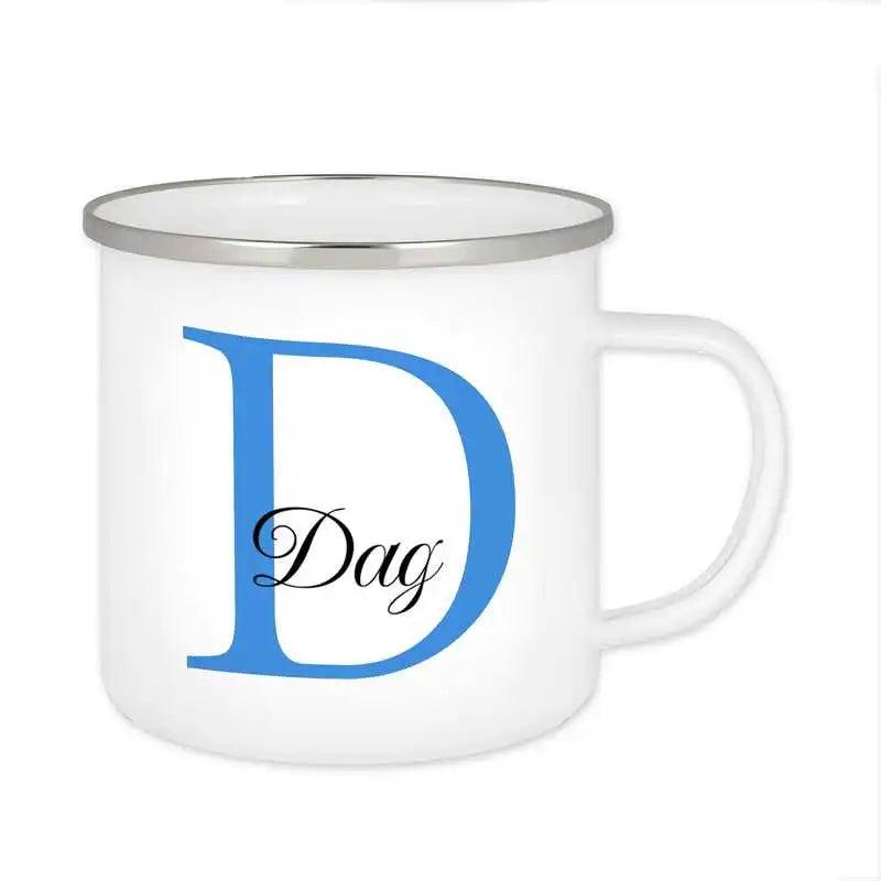 Emaille Tasse mit Namen | Motiv 3 | Dag - Druckerino