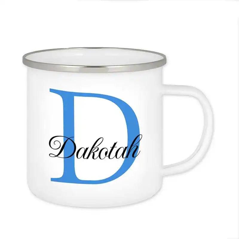 Emaille Tasse mit Namen | Motiv 3 | Dakotah - Druckerino