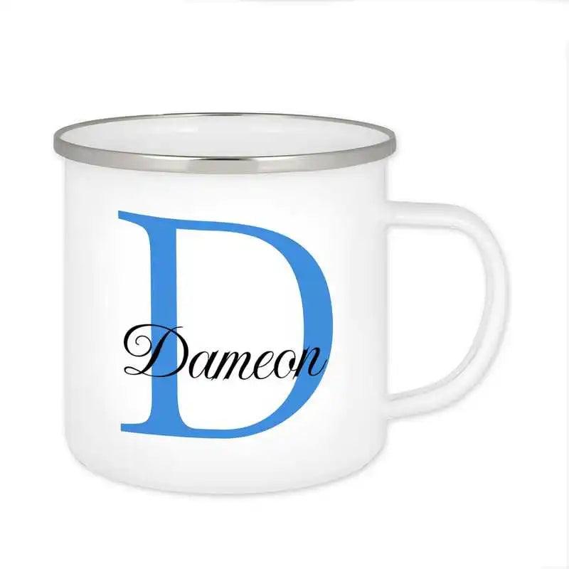Emaille Tasse mit Namen | Motiv 3 | Dameon - Druckerino