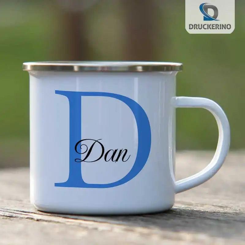 Emaille Tasse mit Namen | Motiv 3 | Dan - Druckerino