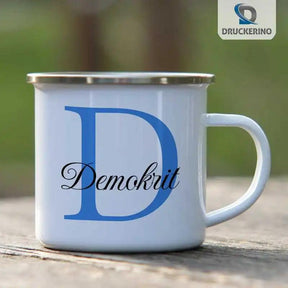 Emaille Tasse mit Namen | Motiv 3 | Demokrit - Druckerino