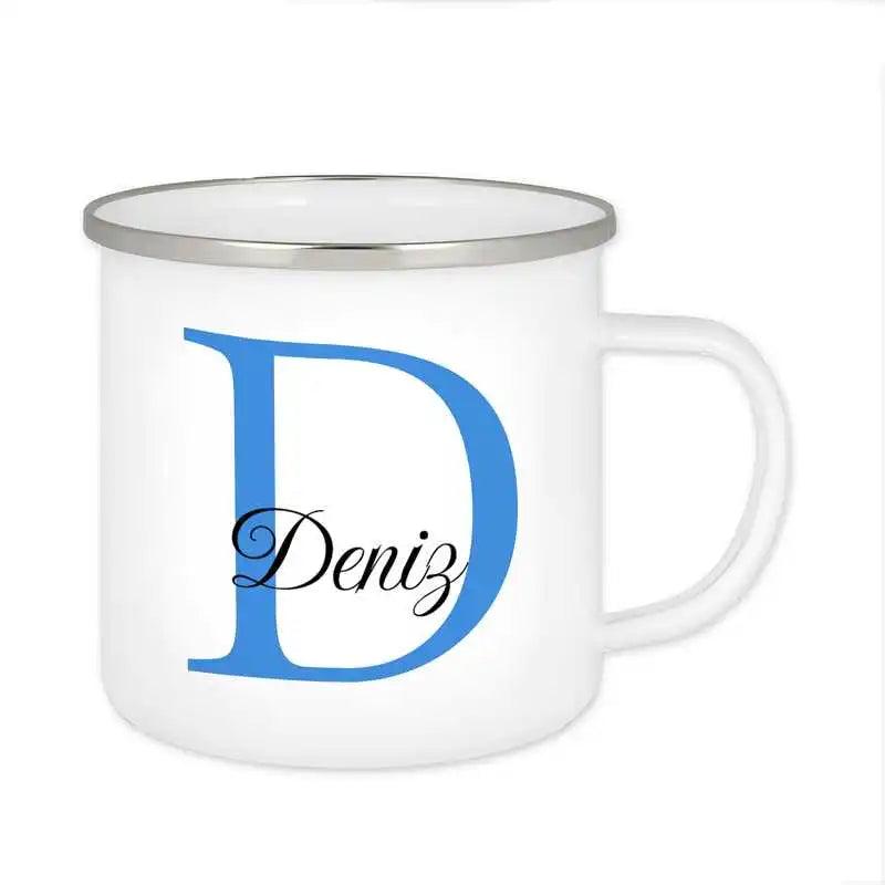 Emaille Tasse mit Namen | Motiv 3 | Deniz - Druckerino