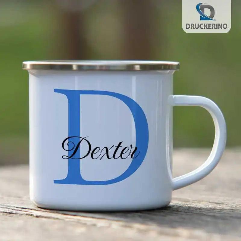 Emaille Tasse mit Namen | Motiv 3 | Dexter - Druckerino