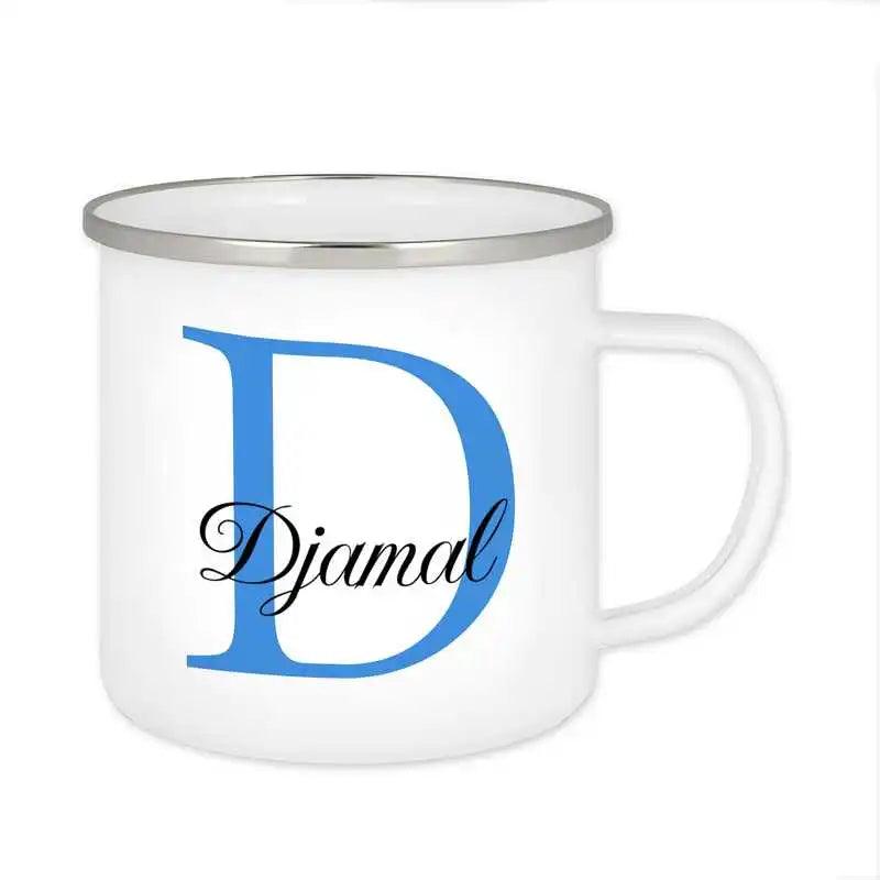 Emaille Tasse mit Namen | Motiv 3 | Djamal - Druckerino