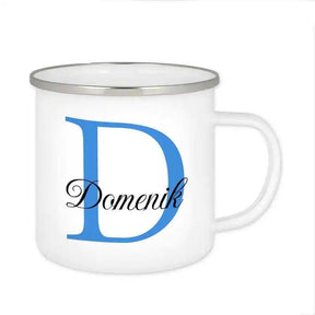 Emaille Tasse mit Namen | Motiv 3 | Domenik - Druckerino