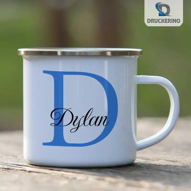 Emaille Tasse mit Namen | Motiv 3 | Dylan - Druckerino