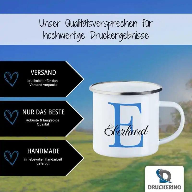 Emaille Tasse mit Namen | Motiv 3 | Eberhard - Druckerino