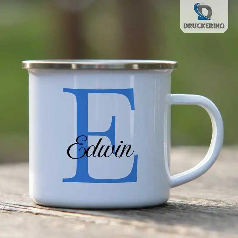 Emaille Tasse mit Namen | Motiv 3 | Edwin - Druckerino