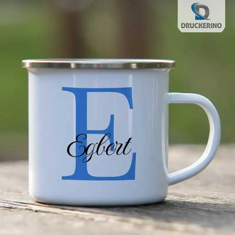 Emaille Tasse mit Namen | Motiv 3 | Egbert - Druckerino