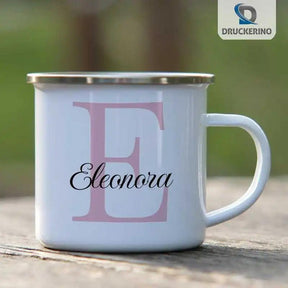 Emaille Tasse mit Namen | Motiv 3 | Eleonora - Druckerino