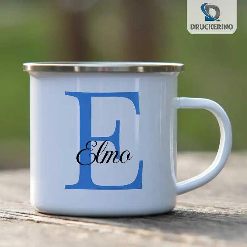 Emaille Tasse mit Namen | Motiv 3 | Elmo - Druckerino