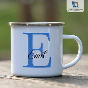 Emaille Tasse mit Namen | Motiv 3 | Emil - Druckerino