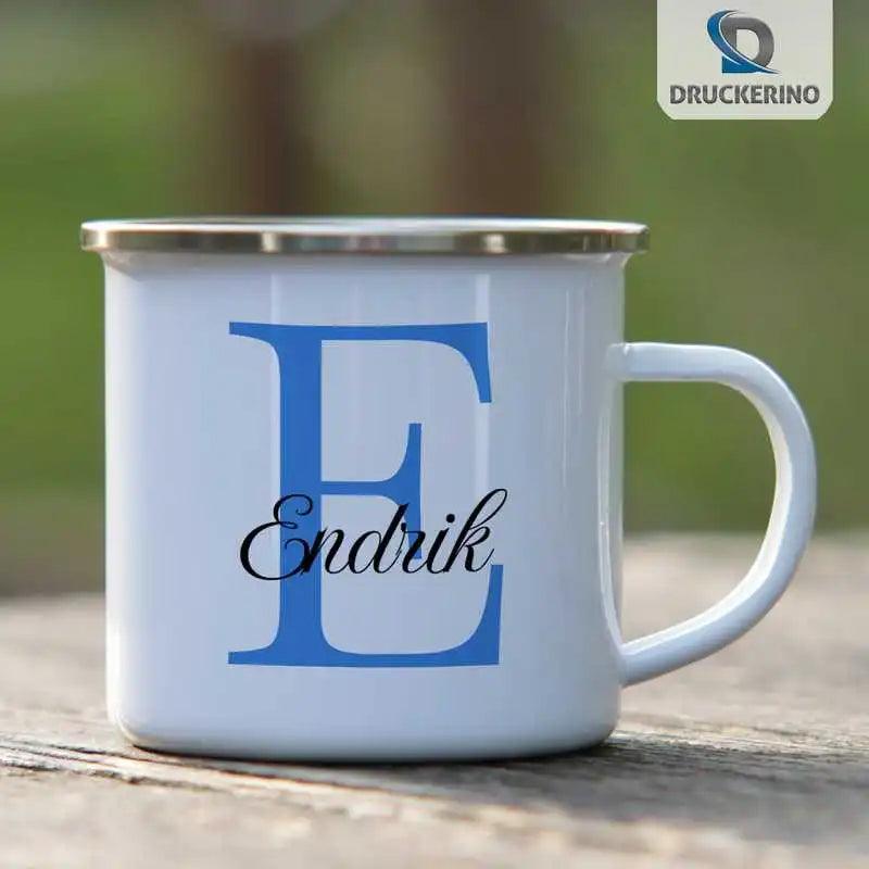 Emaille Tasse mit Namen | Motiv 3 | Endrik - Druckerino