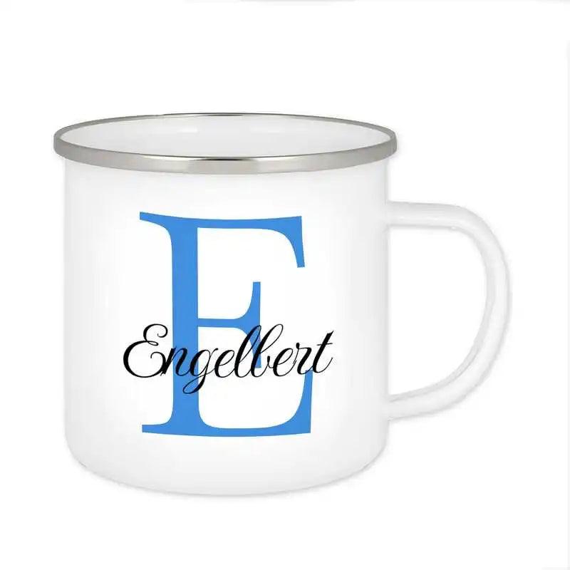 Emaille Tasse mit Namen | Motiv 3 | Engelbert - Druckerino