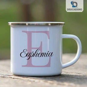 Emaille Tasse mit Namen | Motiv 3 | Euphemia - Druckerino
