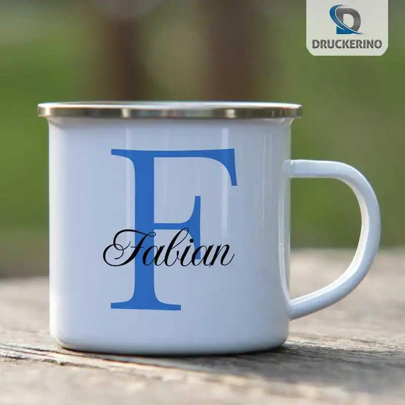 Emaille Tasse mit Namen | Motiv 3 | Fabian - Druckerino