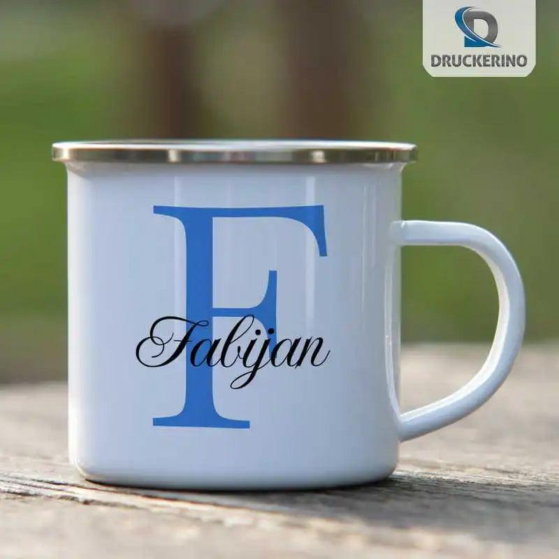 Emaille Tasse mit Namen | Motiv 3 | Fabijan - Druckerino