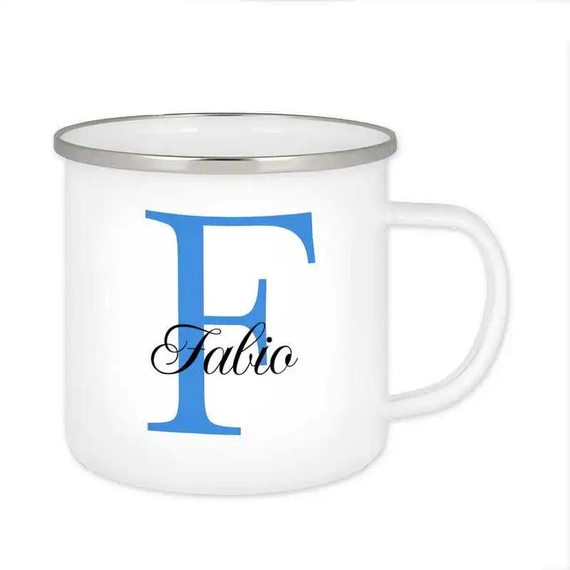 Emaille Tasse mit Namen | Motiv 3 | Fabio - Druckerino