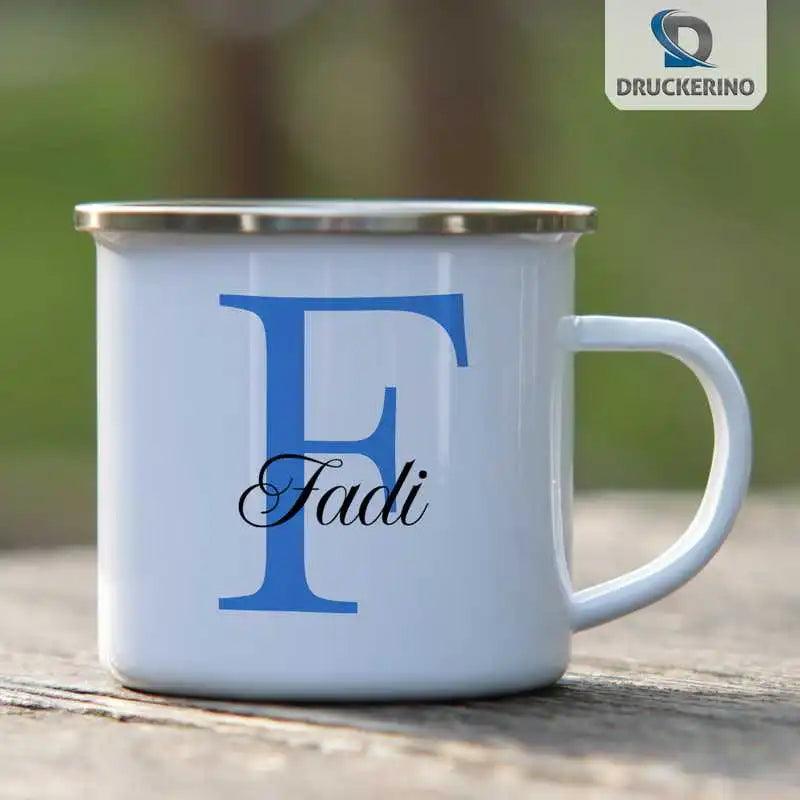 Emaille Tasse mit Namen | Motiv 3 | Fadi - Druckerino
