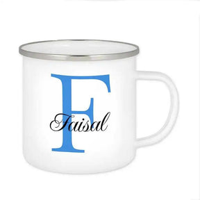 Emaille Tasse mit Namen | Motiv 3 | Faisal - Druckerino