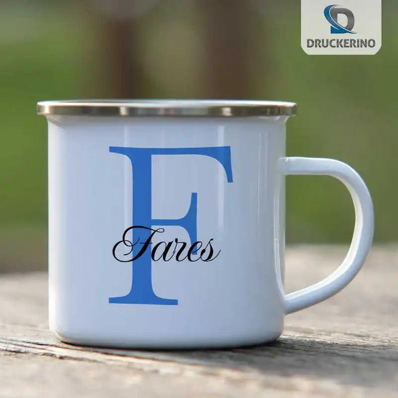 Emaille Tasse mit Namen | Motiv 3 | Fares - Druckerino