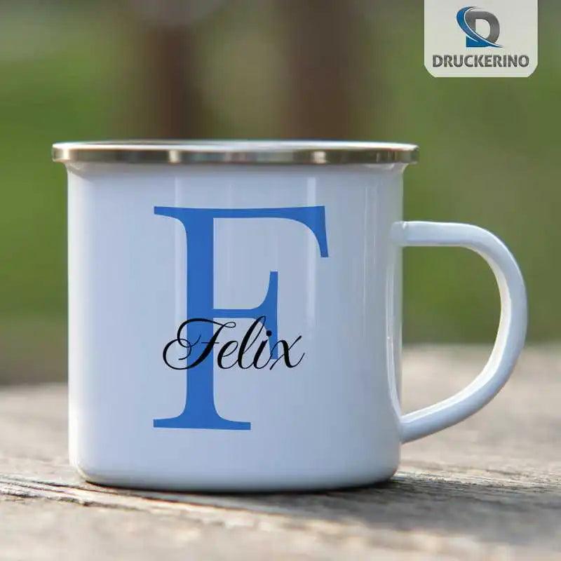Emaille Tasse mit Namen | Motiv 3 | Felix - Druckerino