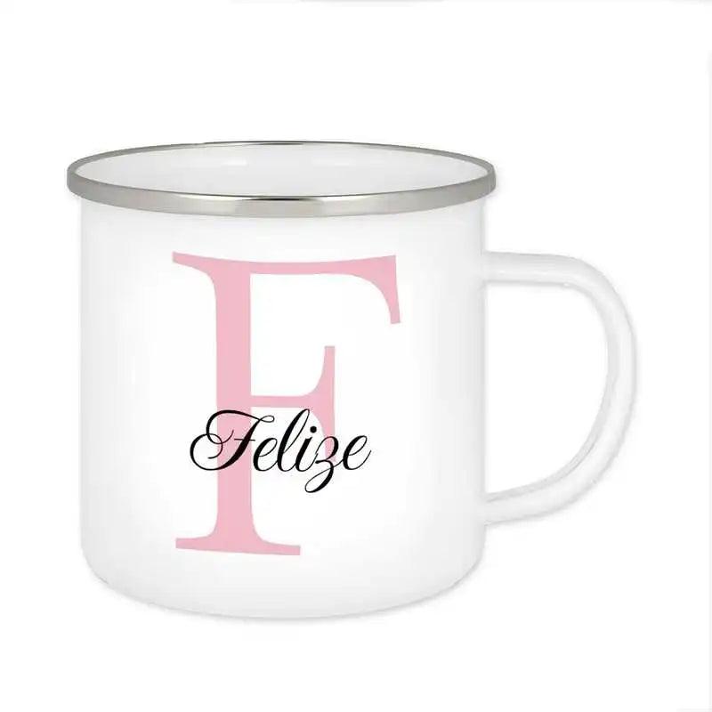 Emaille Tasse mit Namen | Motiv 3 | Felize - Druckerino