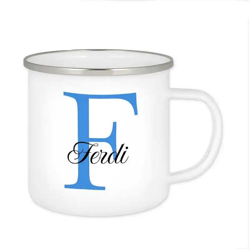 Emaille Tasse mit Namen | Motiv 3 | Ferdi - Druckerino