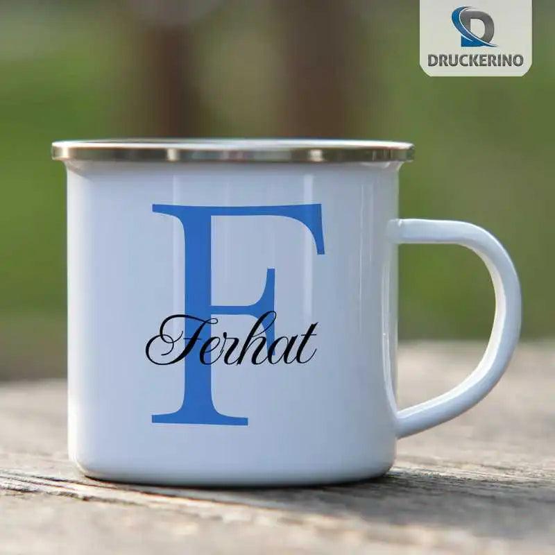 Emaille Tasse mit Namen | Motiv 3 | Ferhat - Druckerino