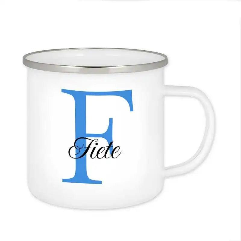Emaille Tasse mit Namen | Motiv 3 | Fiete - Druckerino