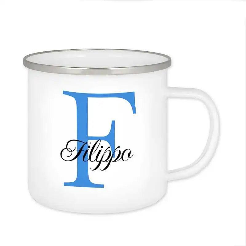 Emaille Tasse mit Namen | Motiv 3 | Filippo - Druckerino