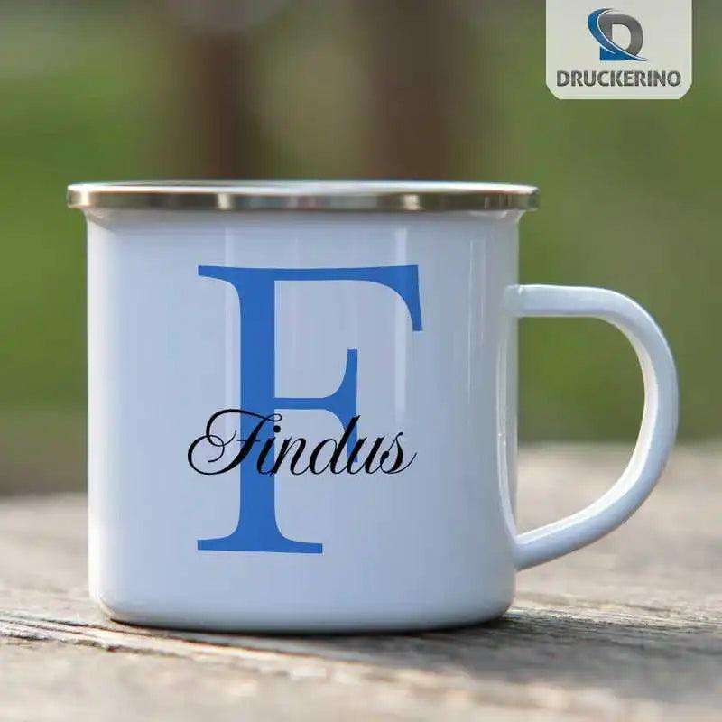 Emaille Tasse mit Namen | Motiv 3 | Findus - Druckerino