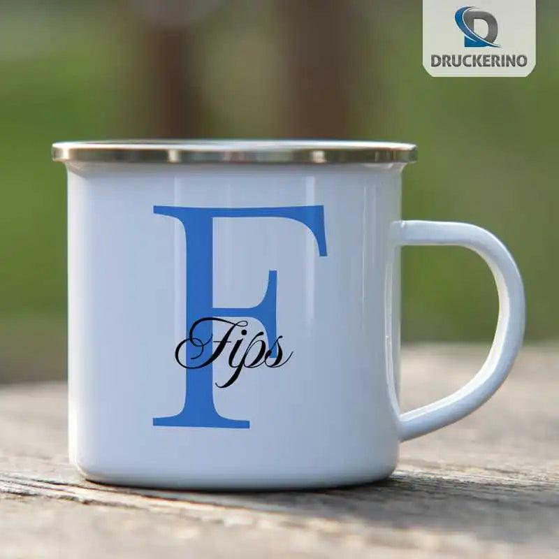 Emaille Tasse mit Namen | Motiv 3 | Fips - Druckerino