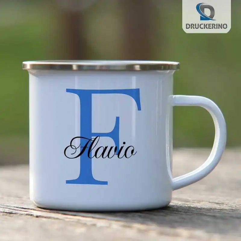 Emaille Tasse mit Namen | Motiv 3 | Flavio - Druckerino