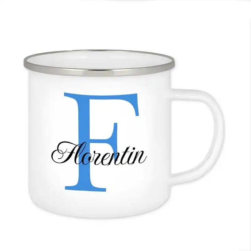 Emaille Tasse mit Namen | Motiv 3 | Florentin - Druckerino