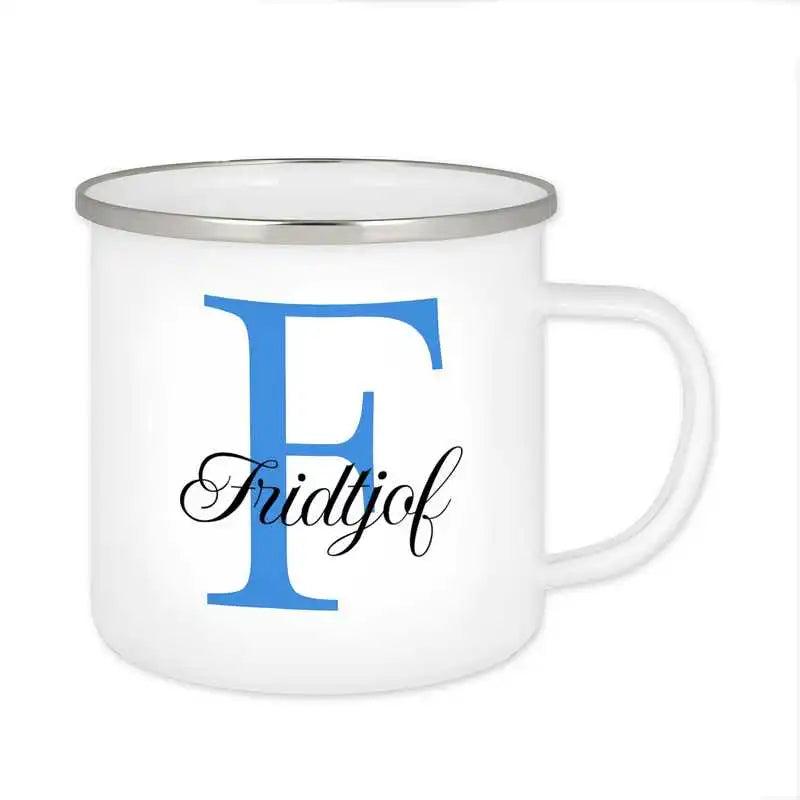 Emaille Tasse mit Namen | Motiv 3 | Fridtjof - Druckerino