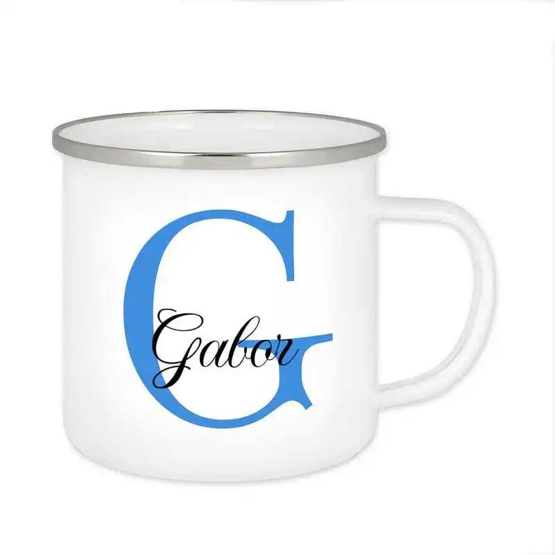 Emaille Tasse mit Namen | Motiv 3 | Gabor - Druckerino