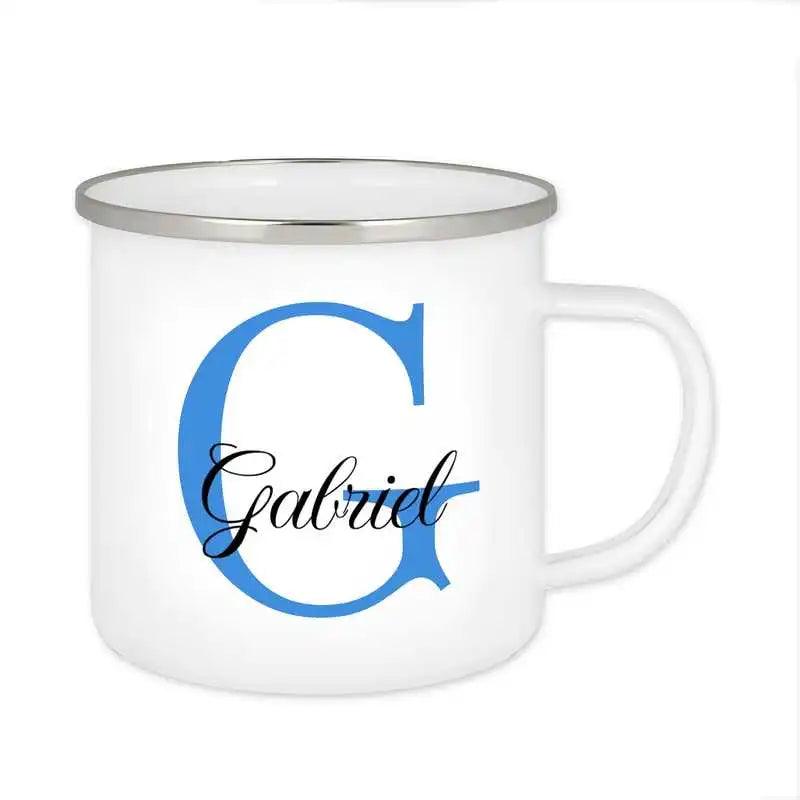 Emaille Tasse mit Namen | Motiv 3 | Gabriel - Druckerino