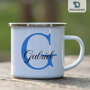 Emaille Tasse mit Namen | Motiv 3 | Gabriel - Druckerino