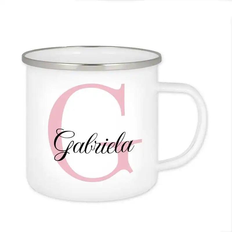Emaille Tasse mit Namen | Motiv 3 | Gabriela - Druckerino