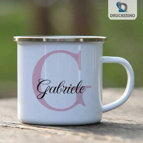 Emaille Tasse mit Namen | Motiv 3 | Gabriele - Druckerino