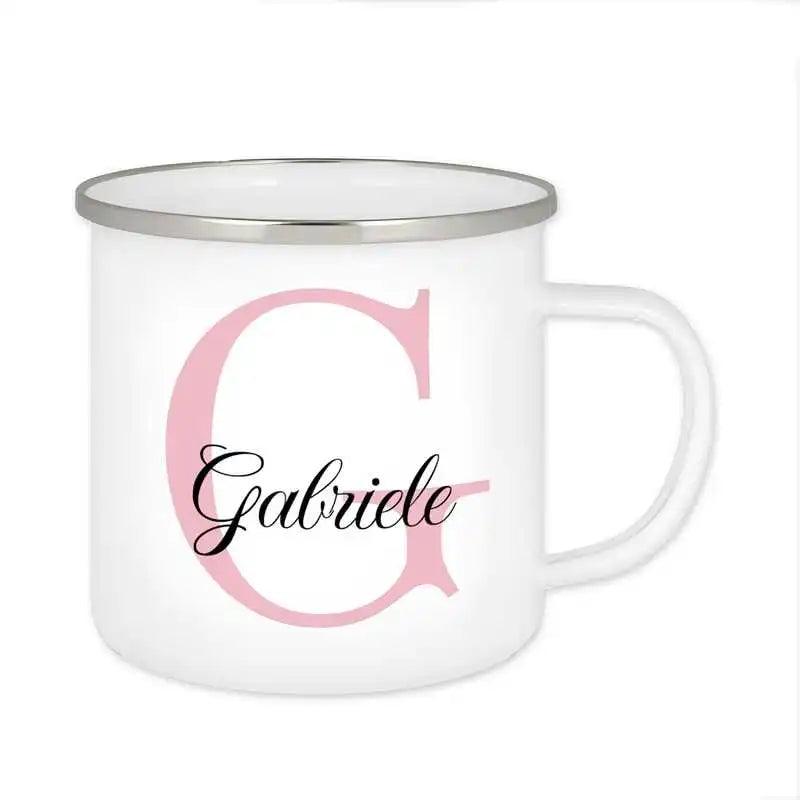 Emaille Tasse mit Namen | Motiv 3 | Gabriele - Druckerino