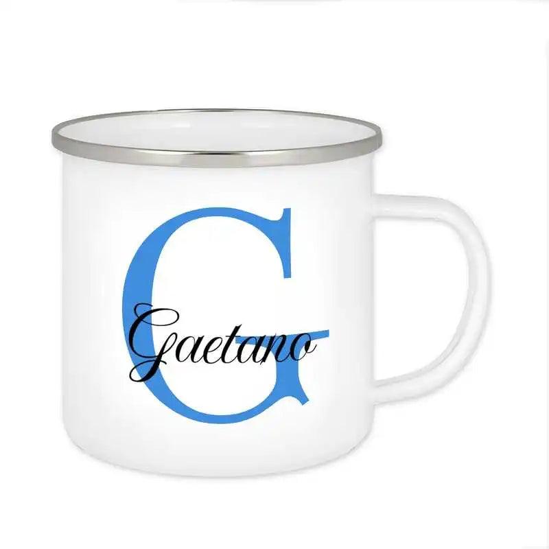 Emaille Tasse mit Namen | Motiv 3 | Gaetano - Druckerino