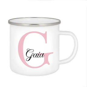 Emaille Tasse mit Namen | Motiv 3 | Gaia - Druckerino
