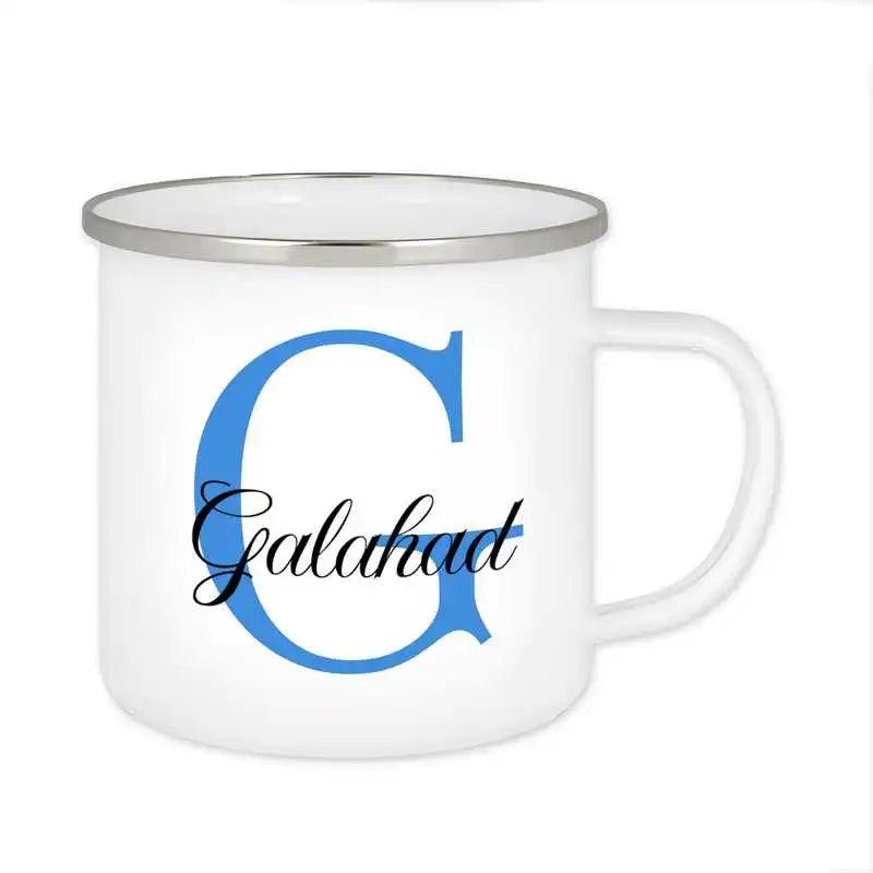 Emaille Tasse mit Namen | Motiv 3 | Galahad - Druckerino
