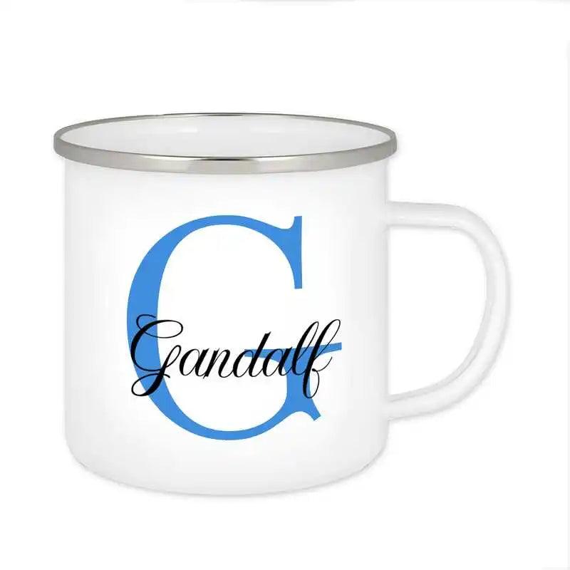 Emaille Tasse mit Namen | Motiv 3 | Gandalf - Druckerino
