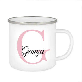 Emaille Tasse mit Namen | Motiv 3 | Ganya - Druckerino