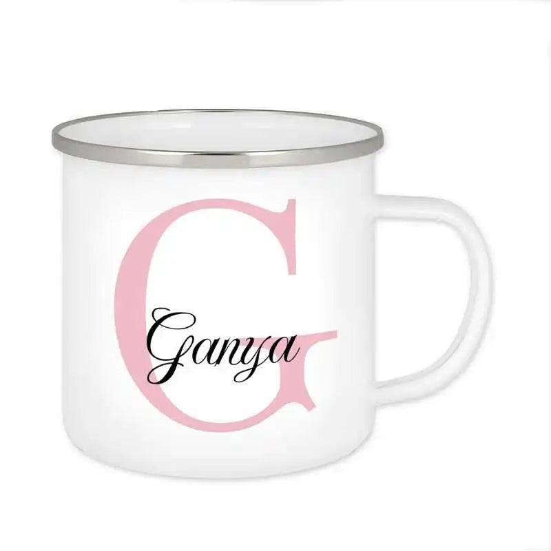 Emaille Tasse mit Namen | Motiv 3 | Ganya - Druckerino